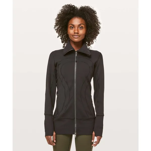 Lululemon In Stride Athletic Jacket thumbholes zipper zip black womens 4 - Image 2