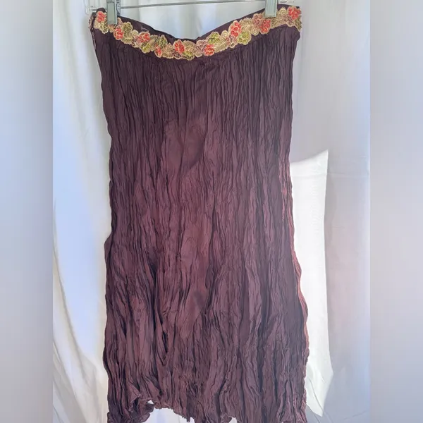 Chaudry KC‎ Bohemian Maxi Skirt with Embellished Waist Burgandy Size Large NWT - Image 6