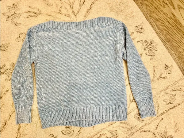 Tommy Bahama XS Sky Blue Chenille Crewneck Sweater | Like New | Soft Cozy Knit - Image 4