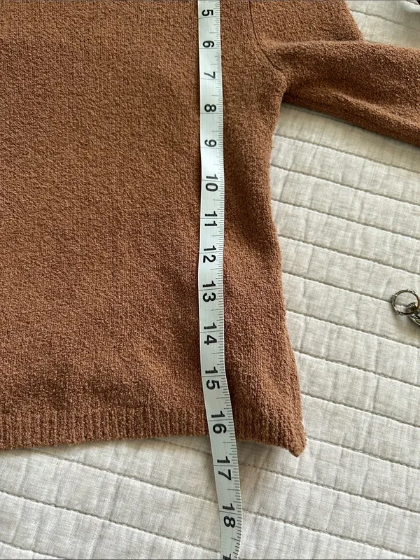Aerie tan textured open back sweater long sleeve crop top XS cotton - Image 9