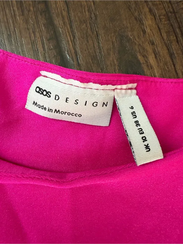 ASOS DESIGN disco racer bodysuit in hot pink - Image 3