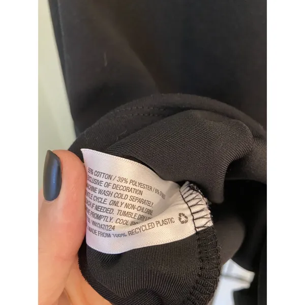 Hunter for Target Womens 1X Black Sweatshirt‎ Logo Tape Sleeve Sweater Casual - Image 4