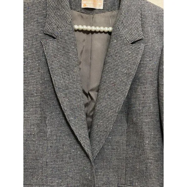 Vintage Pendleton Virgin Wool Blazer Women's Size Large Gray Academia 1950s USA - Image 5