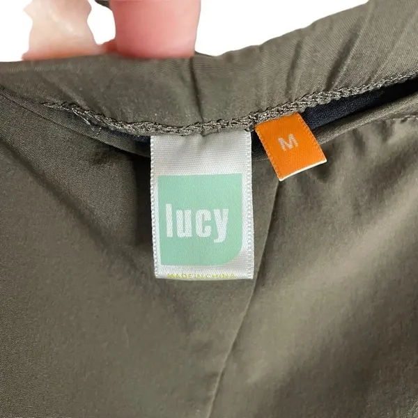 Lucy Active Womens Olive Green Lined Running Workout Shorts Athleisure Size M - Image 5