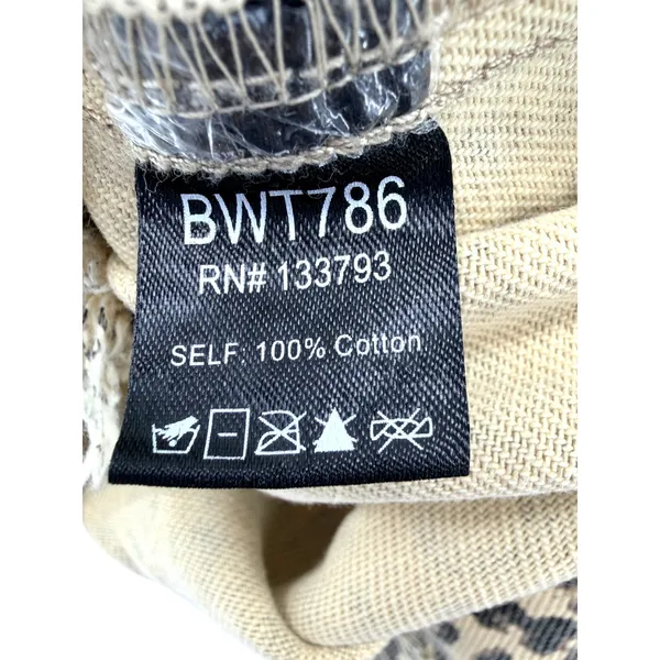 POL Leopard Print Distressed Denim‎ Jacket Tan Colorblock Oversized S Western - Image 7