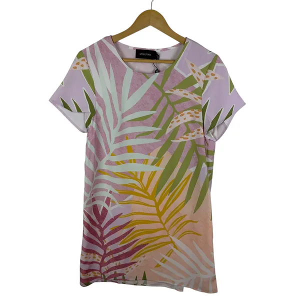 MINKPINK Palm Springs Tee Dress Small Tropical Colorful‎ Pastel Resort Vacation - Image 2