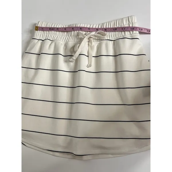 Rae Mode Matching Set Womens S Striped Half Zip Pullover Skort Shorts White - Image 14