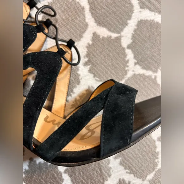 Sam Edelman Black Strappy Heeled Sandals party wedding prom event summer elegant - Image 11