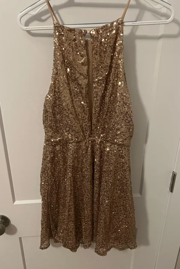 May & July Gold Sequin Dress - Image 2