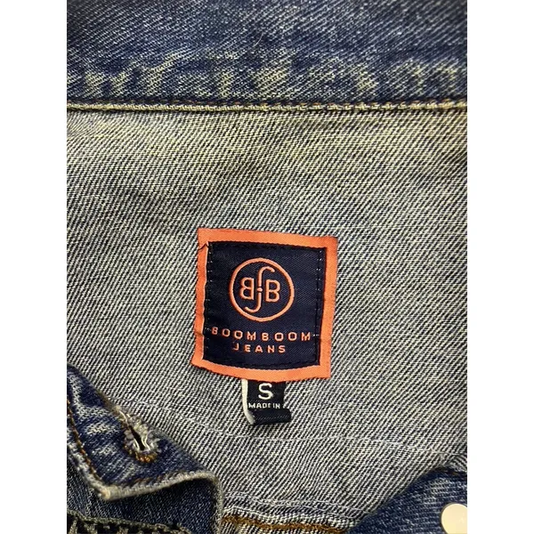 Boom Boom Jeans Denim Jacket Womens S Blue Boho‎ Embroidered JK18023Z - Image 2
