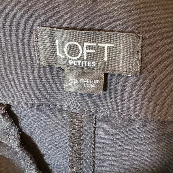 LOFT Petites Black‎ High Waist Button Fly Cropped Wide Leg Pants Size 2P - Image 5