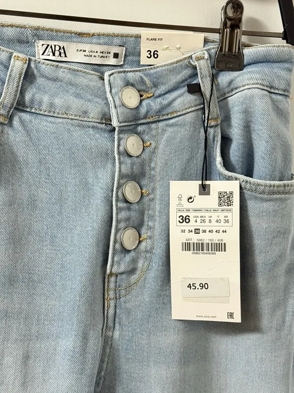 Zara Light Blue High-Rise Wide Leg Jeans NWT - Image 10