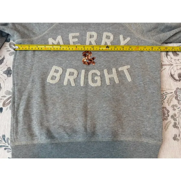 American Eagle Womens Small Merry & Bright Christmas Sequin Sweatshirt - Image 3
