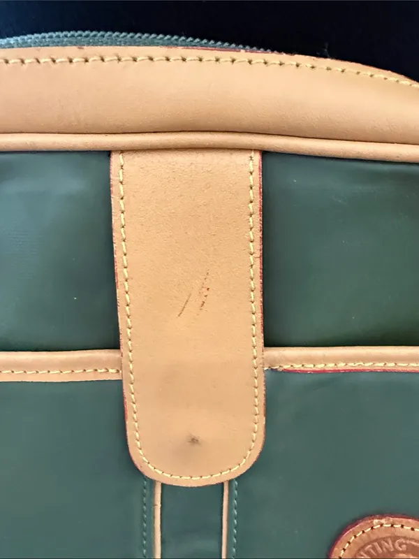 Vintage Hunting World Green & Tan Equestrian Safari Explorer Chic Crossbody Bag - Image 6