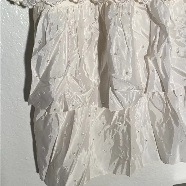 Vintage 80’s Bone White‎ Lace Dress Sise S/M - Image 5