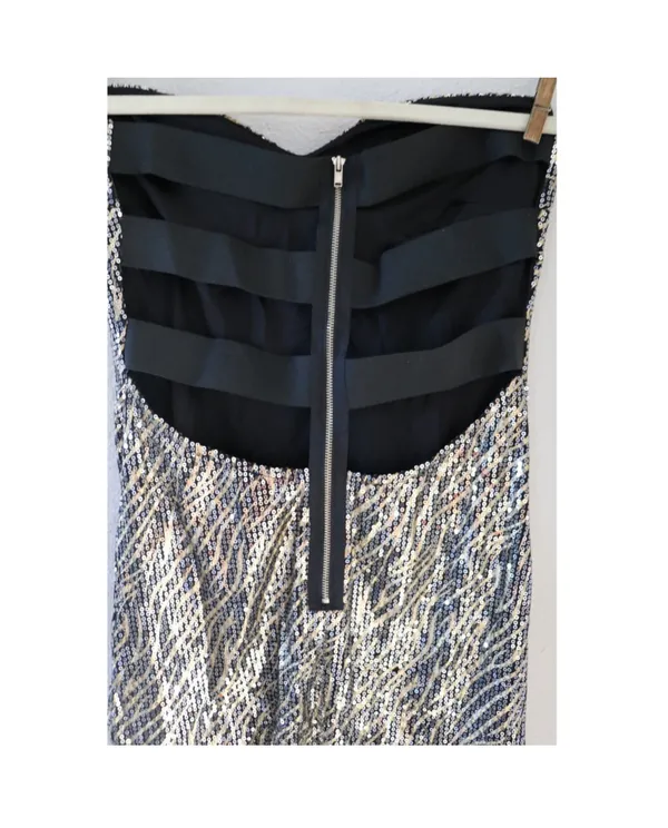 Gold Black Sequin Strapless Mini Dress Size M - Image 5
