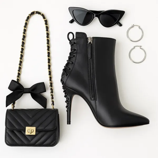 Alexandra Neel 326 Black Leather Heeled Ankle Boots EU 37 Made Italy Chic w FLAW - Image 17