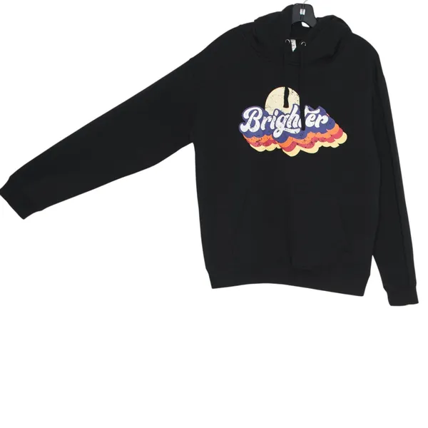 NEW Zyia Graphic Hoodie Brighter Retro 70s Athleisure Casual Lounge Black XL - Image 2