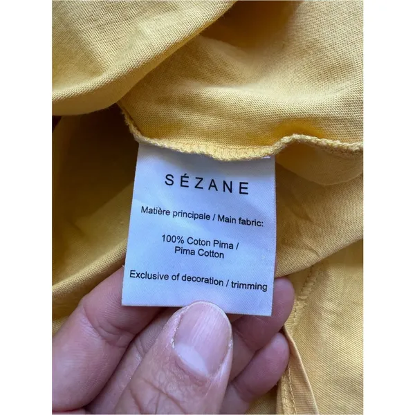 Sezane 100% Cotton Darcy Dress, Size S, Sunset Yellow, VGUC - Image 12