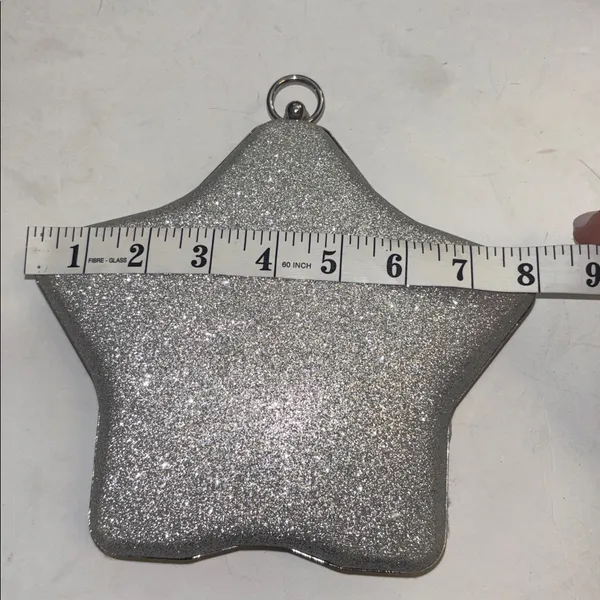 Source Unknown SILVER SPARKLE STAR PURSE WITH SILVER CHAIN CROSSBODY CHAIN EXCELLENT CONDITION - Image 5