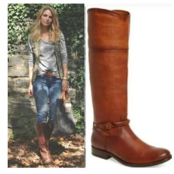 Frye Karen Scott Women's Brown Leather Riding Boots - Image 2