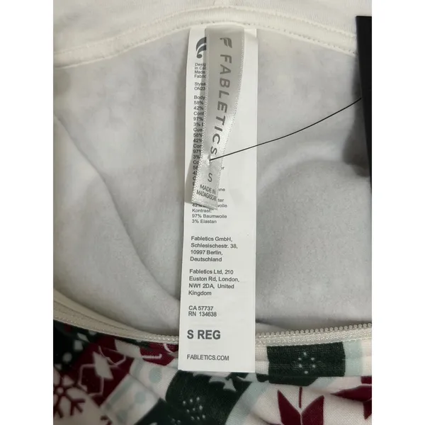 Fabletics Women's Fair Isle Hooded Pajama Jumpsuit Christmas Snowflake Holiday S - Image 4