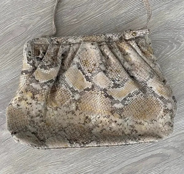 Free People Echo Leather Snake Print Clutch Crossbody Bag - Image 4