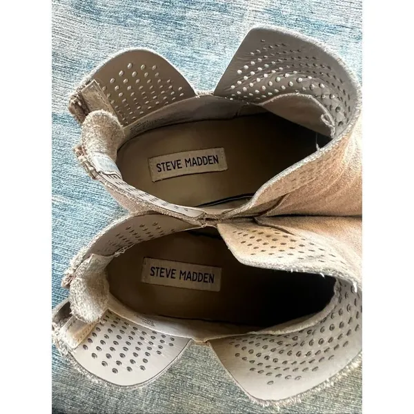 Steve Madden Beige Winni Suede Wedge Sneakers Size 8 - Image 6