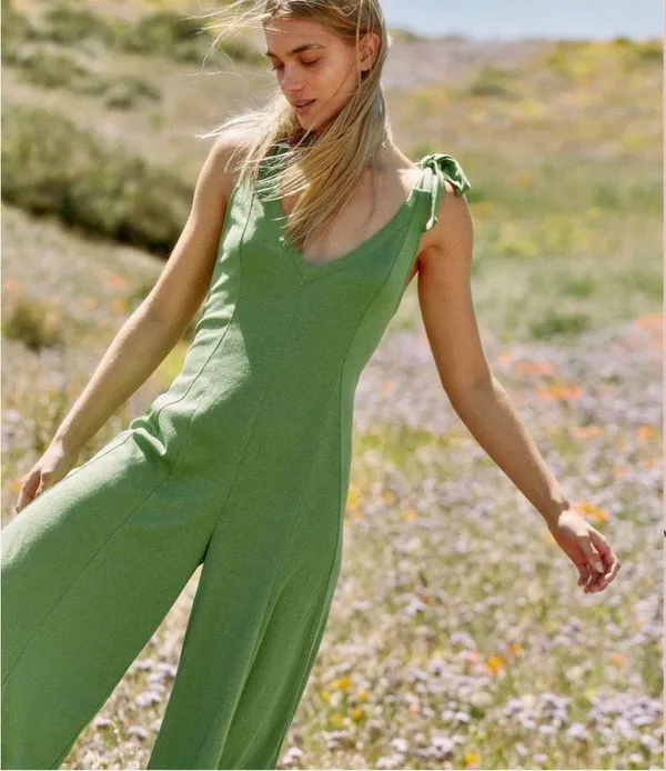 New Free People Beach Alice One Piece Jumpsuit Green - Image 2