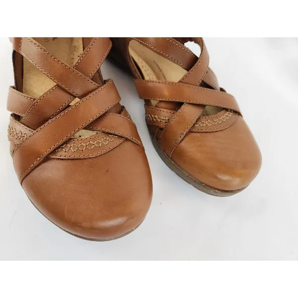 Clarks Sandals Roseville‎ Step Women's Size 8.5 Mary Jane Strappy Brown Shoes - Image 10