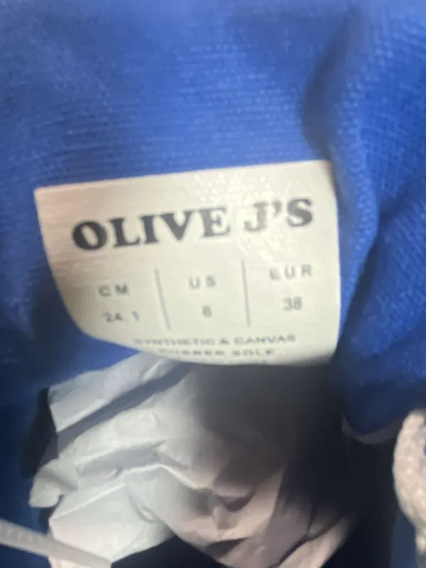 Olive J's Blue and White Canvas High Top Sneakers sizes 5-7-5 - Image 8