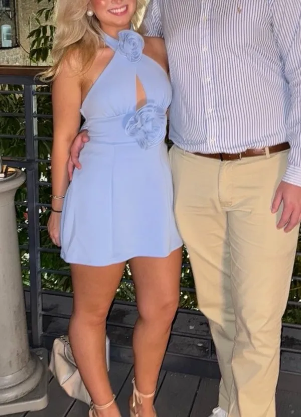 Shein Mini Dress Light Blue - Image 2