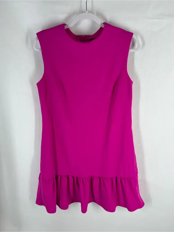 Maia Bright Pink Ruffle Hem Sleeveless Dress Size 6 - Image 2
