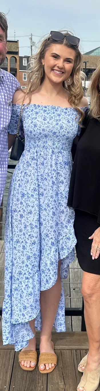 Francesca's Blue Floral Dress - Image 4
