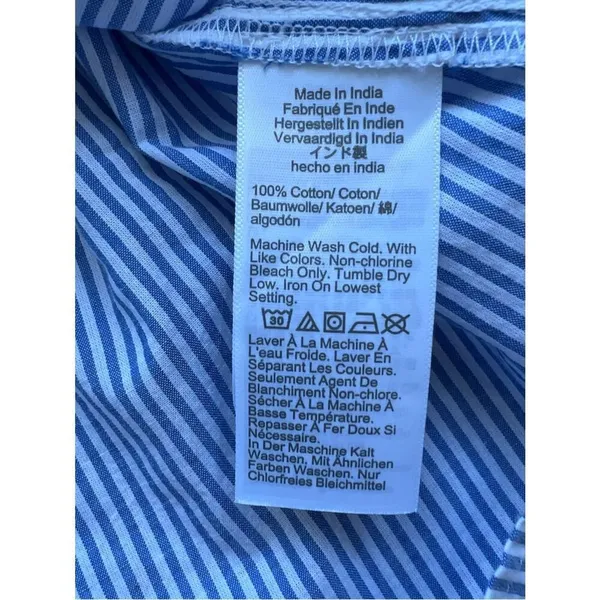 J.CREW Top Blue Striped NEW Flutter Sleeve Blouse 100% Cotton Size Small NWT - Image 9