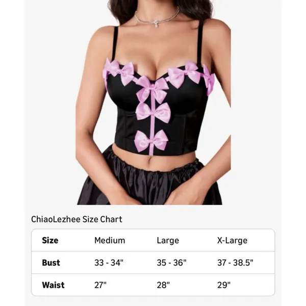 NEW Cute Bow Corset Detachable Strap Birthday Concert festival 6/8 - Image 3