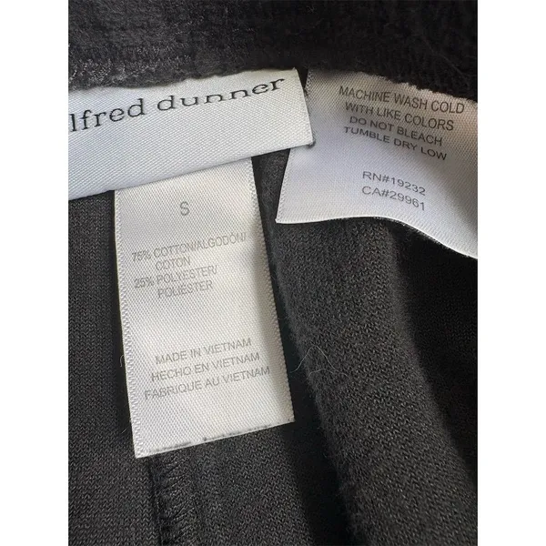 Alfred‎ Dunner Women's Black Velour Sweatpants Size S Elastic Waist - Image 3