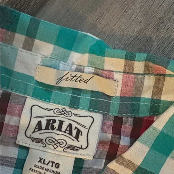 ARIAT Maria Plaid Shirt Embroidered Pearl Snaps Western XL NEW - Image 4