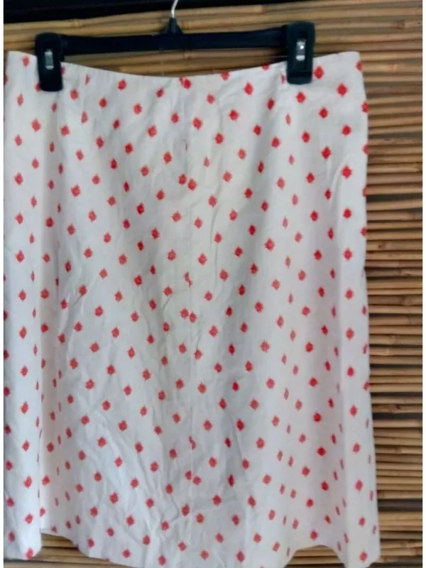 Brooks Brothers 6 Preppy White Red Splat Dot Straight Skirt - Image 2