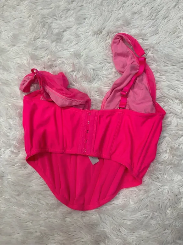 Urban outfitters pink mesh corset top M - Image 2