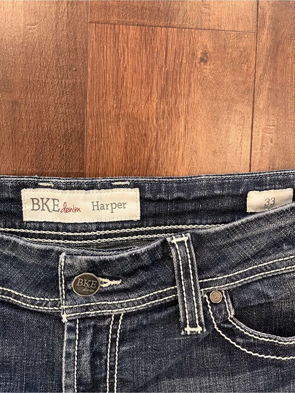 Buckle BKE Jeans Women's Blue Denim Harper Skinny Pants Size 33 33x30 Dark Wash - Image 2