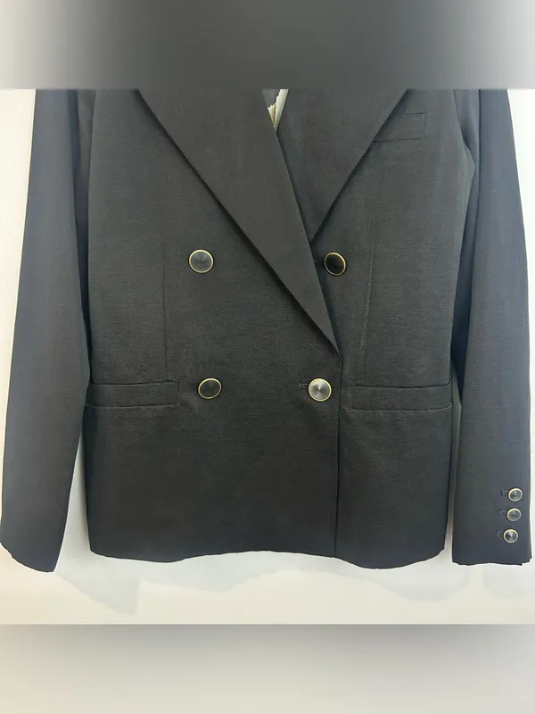Cabi Luxe Tux Black Doulbe Breasted Blazer Jacket Size 8 - Image 4