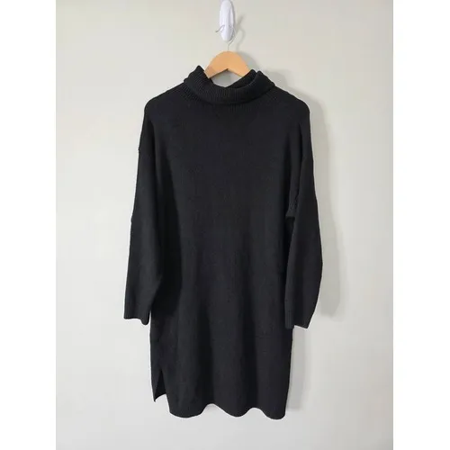 Stitchdrop Black Cowl Neck Sweater Dress Long Sleeve Kangaroo Pocket Large NEW‎ - Image 4