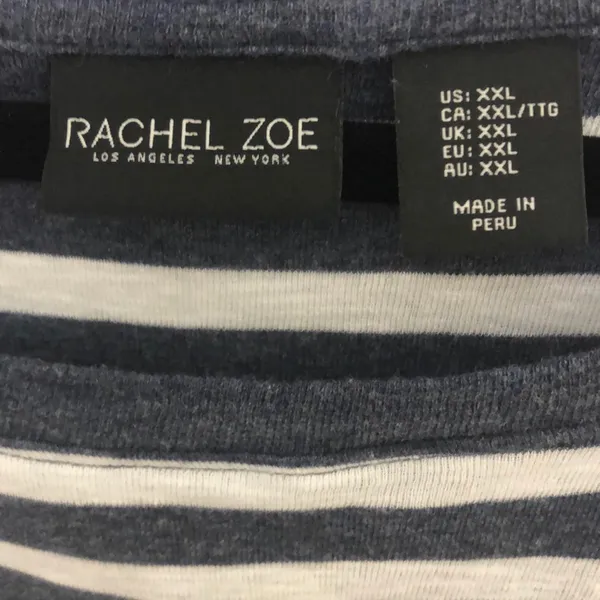 Rachel Zoe Blue White Striped Top XXL Dolman Sleeve - Image 3