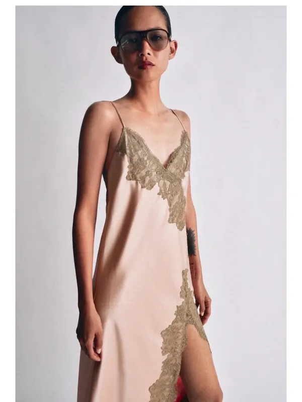 Zara ZW COLLECTION SATIN lace dress - Image 2