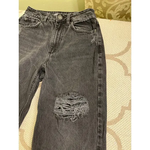 Garage Denim Street Wide Leg Black Distressed Jeans Size 00/23 Y2K - Image 10