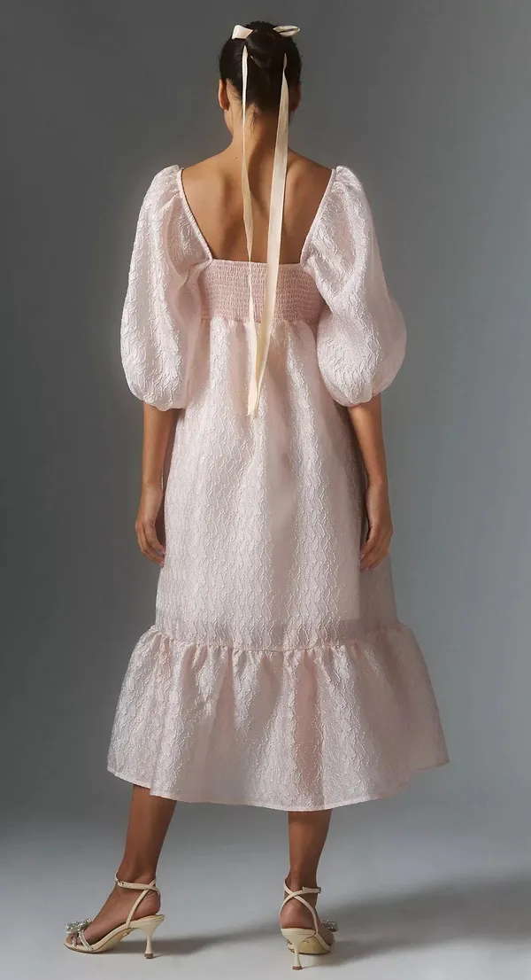 Anthropologie Textured Puff-Sleeve Dress - Image 5