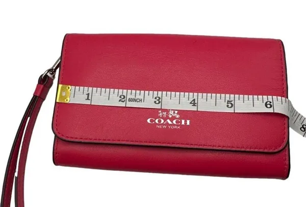 COACH Smooth Leather Wristlet Clutch Wallet - Image 7