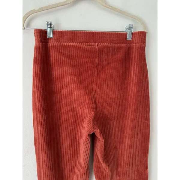 Aerie Groove On Velour High Waisted Flare Pants Size Medium Burnt Orange - Image 7