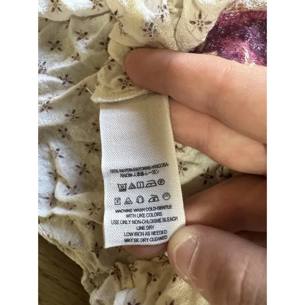 Free People Pennies Sequel Embroidered‎ Babydoll Top SizeXS Hippie Boho Cottage - Image 9